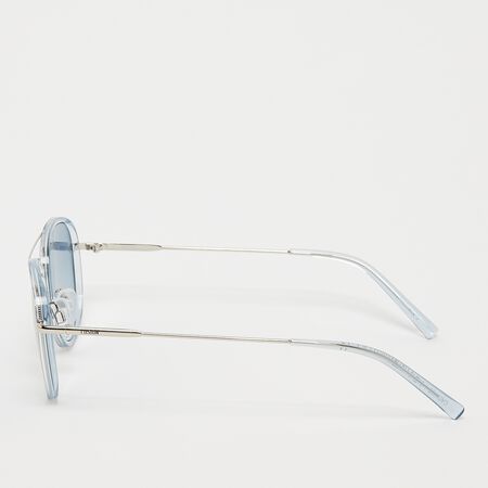 Okrągłe okulary przeciwsłoneczne pilot - srebrne, niebieskie