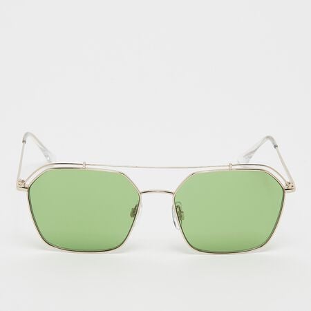 Okulary przeciwsłoneczne kwadratowe pilot - złote, zielone