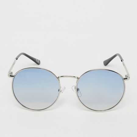 Okrągłe okulary przeciwsłoneczne - srebrne, niebieskie