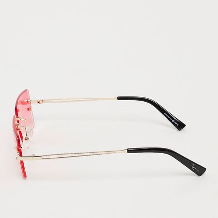Okulary przeciwsłoneczne bez oprawek - złote różowe