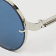 Okrągłe okulary przeciwsłoneczne - srebrne, niebieskie